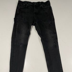 Zara black ripped skinny jeans